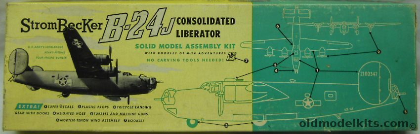Strombecker 1/72 Consolidated B-24 J Liberator, C-76 plastic model kit